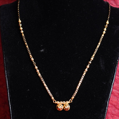 22 Carat Gold Black Beads With Links Original Mangalsutra 8.94g by Mahita Collections